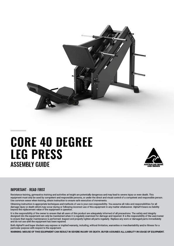 AlphaFit Core 40-Degree Leg Press Assembly Guide