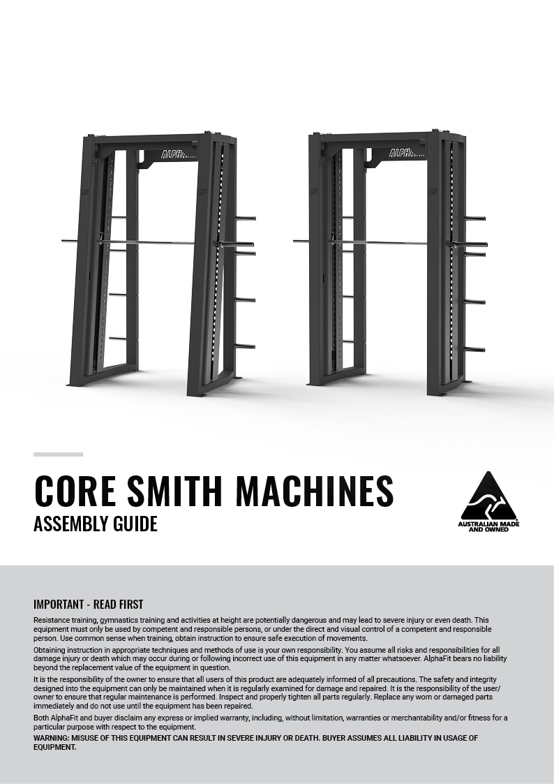 AlphaFit Core Smith Machine Assembly Guide