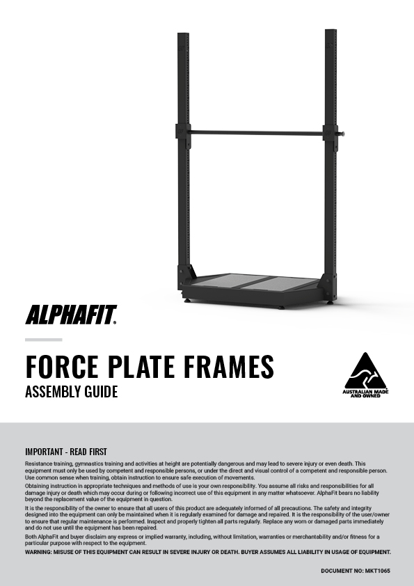 AlphaFit Force Plate Frames Sell Sheet