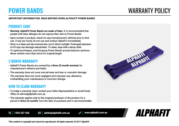 300mm Power Band warranty