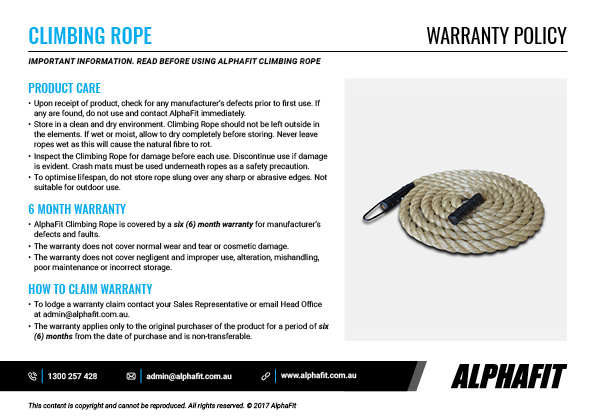 Battle Rope warranty
