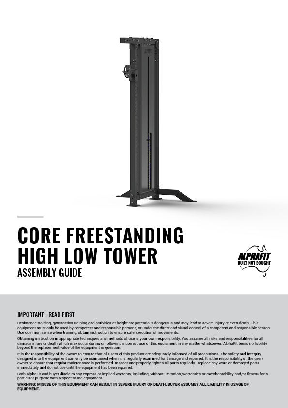 AlphaFit Core Freestanding High Low Cable Tower Assembly Guide