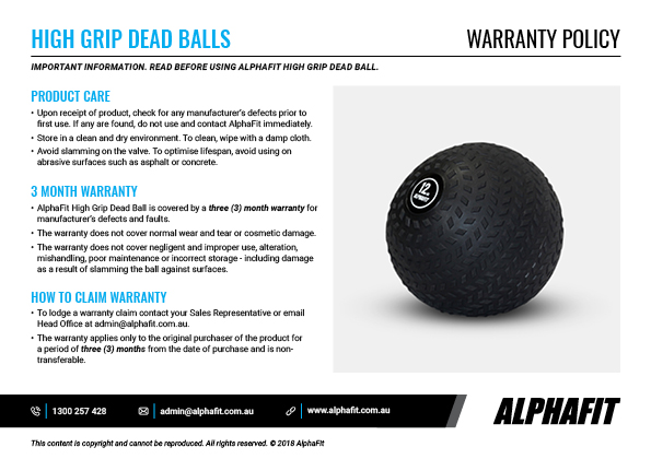 High Grip Dead Ball warranty