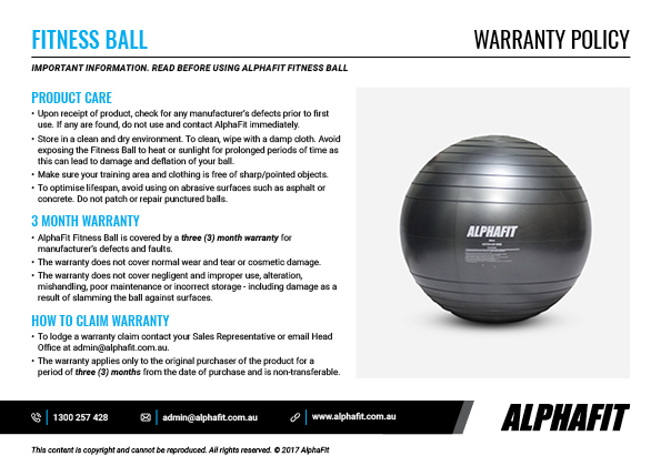 Fitness Ball warranty