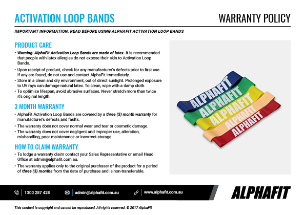 Activation Loop Band warranty