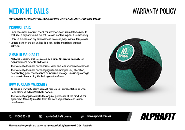 Medicine Ball warranty