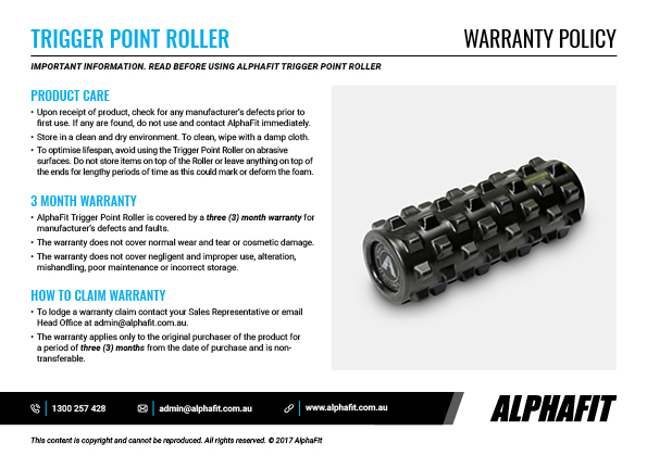 Trigger Point Roller warranty