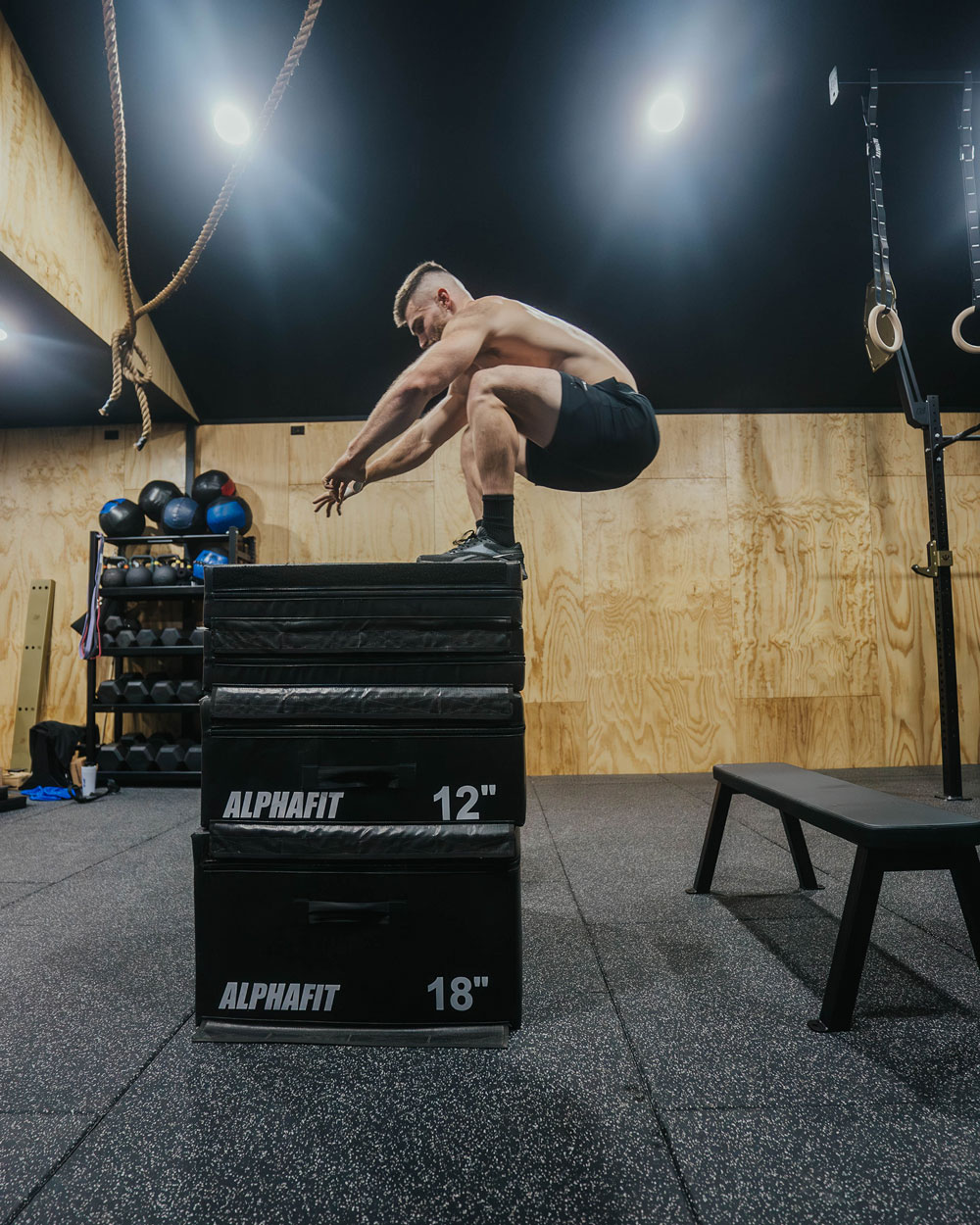 Jay Crouch Performing Seated Box Jumps