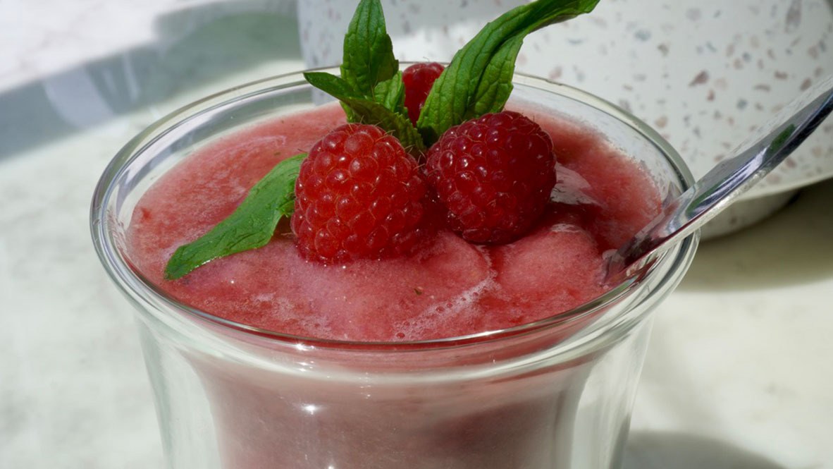 Raspberry and Coconut Hydration Slushie, made with AlphaFit supplements