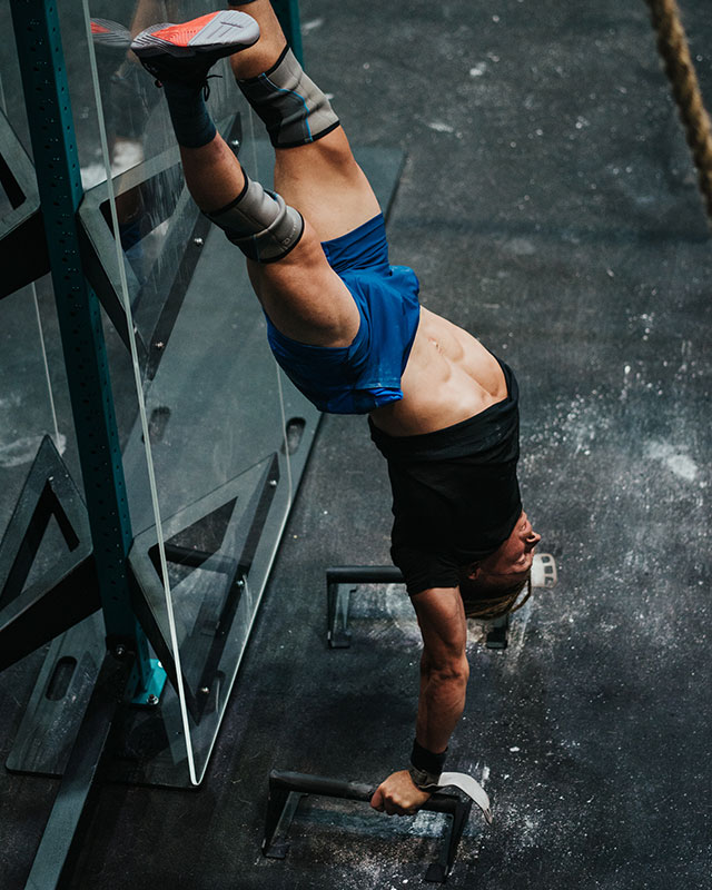 James Newbury Australian CrossFit Championship Low Parallette Hand Stand Push Ups