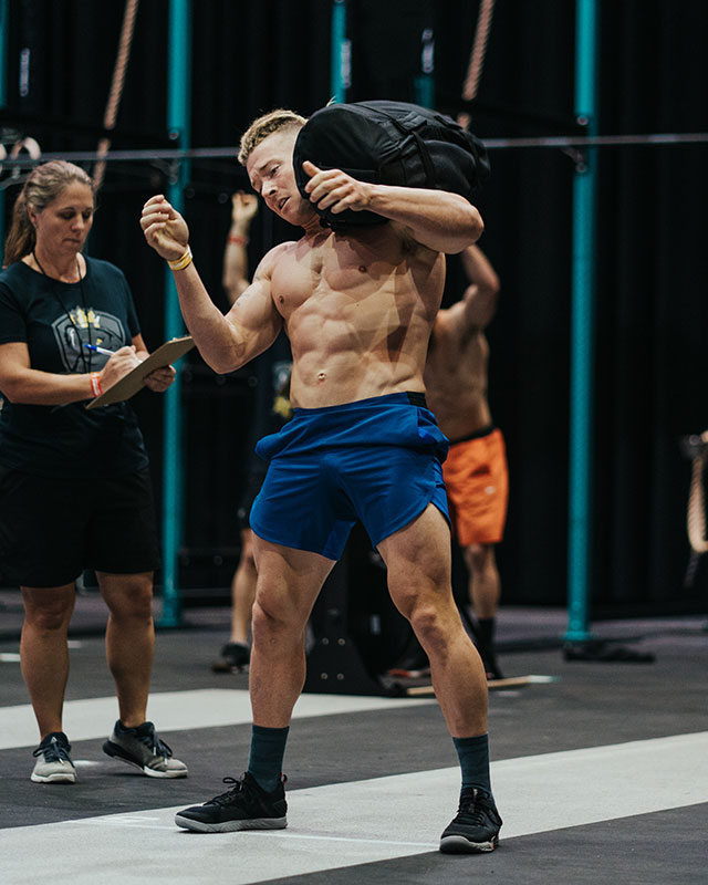 James Newbury Australian CrossFit Championship Sandbag Ground To Overhead