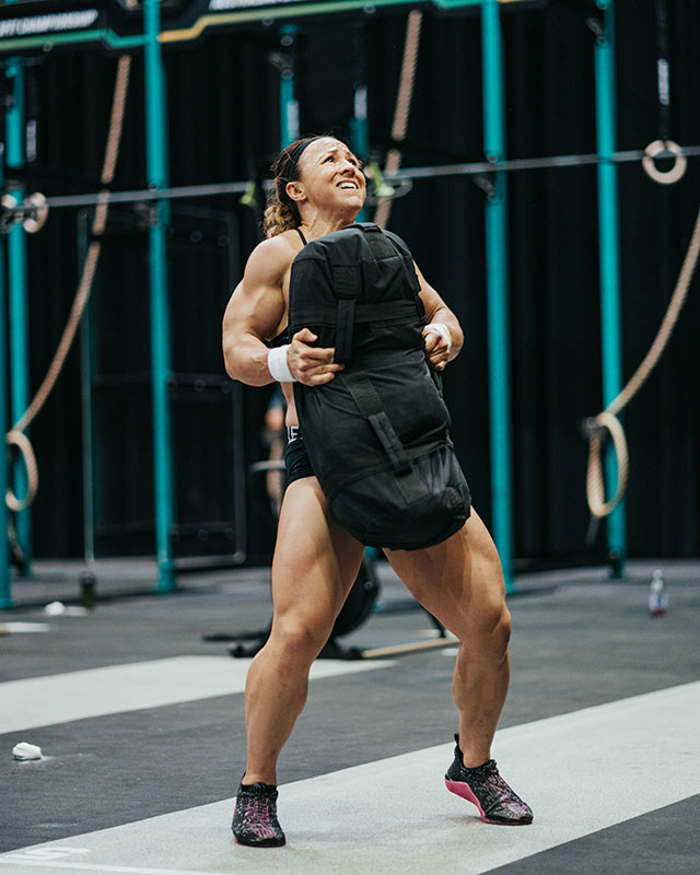 Kara Saunders Australian CrossFit Championship AlphaFit Sandbag