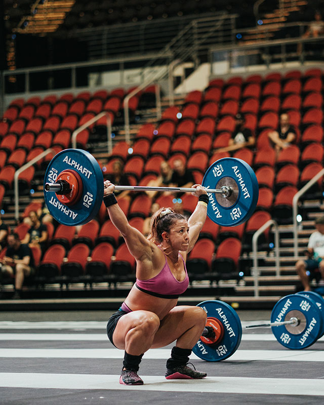 Kara Saunders Australian CrossFit Championship AlphaFit 12.5kg Shorty Barbell