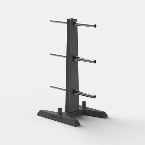 Weight Plate Tree with Machined Pins and 2 Bar Storage - Charcoal Grey