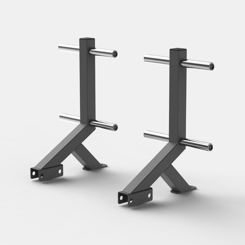 Bench Press Plate Storage Pair - Charcoal Grey